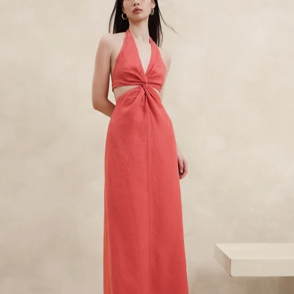 Banana Republic Coral Backless Sundress for Weddings